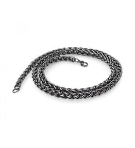 Moncuk Design Siyah Renk Çelik Kolye 6Mm 3351CEK019