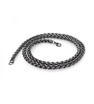 Moncuk Design Siyah Renk Çelik Kolye 6Mm 3351CEK019
