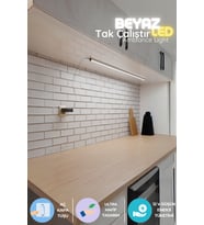 Şerit LED Mutfak tezgah altı led ışık bar aç kapa beyaz yapışkanlı 1 metre - lambader Lbeyaz5