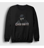 Presmono Unisex Siyah Soldier Call Of Duty Sweatshirt 27443tt