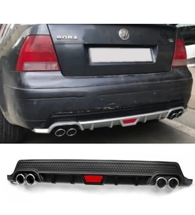 Vw Bora Siyah Difüzör Difizör Yuvarlak Egzoz Görünüm Kulaklı Tip