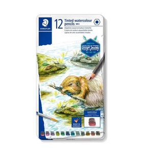 Staedtler Tinted Watercolour Pencils Boya Kalemi 12 Renk Metal Kutu DoğaRenkleri