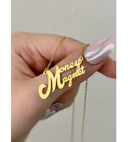 Kişiye Özel 925 Ayar Gümüş Money Magnet Kolye
