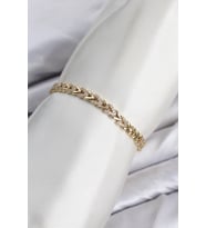 CM Model Zirkon Taşlı VIP Seri Gold Renk Pirinç Kadın Bileklik TJ-BB8603