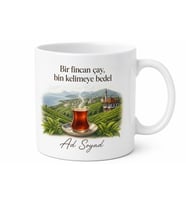 Samsun Çay Keyfi Tasarımlı Kupa Bardak - Özel Tasarım Hediye Bardak