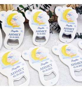 30 Adet Tavşan Basklı Ayak Açacak  11x8 Cm Uv  Bebek Magnetleri Bebek Şekeri-