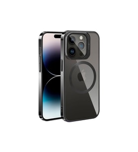 Apple iPhone 14 Pro Max Uyumlu Kılıf M-safe Şarj Özellikli Standlı Zore Klon Kapak (Siyah)