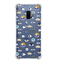 PrintiFy Samsung Galaxy S9 Plus Uyumlu Nazar Boncuğu 2 Baskılı Şeffaf Köşe Korumalı Antişok Kılıf