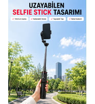 AI Takipli Gimbal Selfie Stick 360° Otomatik Yüz Takibi Bluetooth Kumandalı Uzayabilir Tripodlu Telefon Sabitleyici