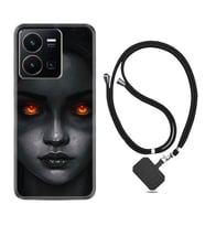 Vivo Y35 Kılıf Resimli Boyun Askılı İpli Desenli Silikon Series Dark Woman 1887