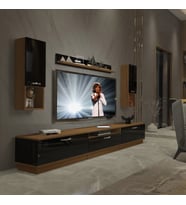 Decoraktiv Trendstyle 270DA Slm Tv Ünitesi Tv Sehpası - Ceviz Siyah (Siyah - Ceviz)