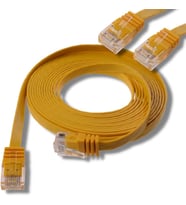 CAT6 Yassı Ethernet Network Lan İnternet Kablosu Sarı 1 Metre