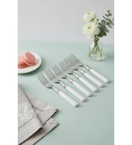6?lı Paslanmaz Çelik Soft Beyaz Yemek Çatalı Seti
