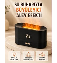 LED Alev Efektli Hava Nemlendirici 9 12 Saat Kullanımlı Aroma Difüzörü