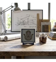 Minimalist Hamsa Motifli Modern Dekoratif Obje, Yaşam Alanınıza Vizyon Katan Estetik Hatıra 10x10 cm