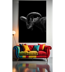 GOAT KEÇİ V1 Ev Duvar Salon Güzellik Salonu Ofis Dükkan Dekarasyon Kanvas Tablo (Çok Renkli)