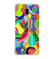 PrintiFy Samsung Galaxy J6+ Plus Uyumlu Retro Color 6 Baskılı Şeffaf Köşe Korumalı Antişok Kılıf