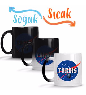 Doctor Who Tardis Nasa Logo Sihirli Kupa Bardak Porselen
