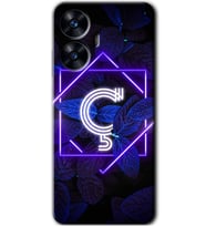 Realme C55 Kılıf HD Desen Baskılı Kılıf - Dark Neon Yaprak Ç Harfi