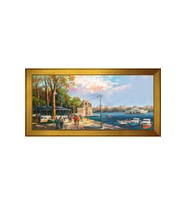 Ortaköy Camii Motifli Kanvas Tablo 80 x 110 cm Gold Çerçeve