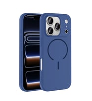 Apple iPhone 17 Pro Uyumlu Kılıf M-safe Şarj Özellikli Zore Meta Kapak (Lacivert)