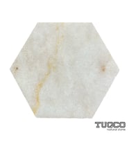 TUQCO Doğal Taş 8 inch Hexagon Golden Honlu Mermer Mozaik