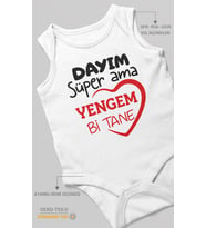 Dayım Süper Ama Yengem Bir Tane Sıfır Kol Bebek Zıbını %100 Pamuk