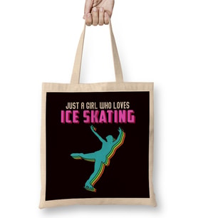 Girl Who Loves Ice Skating Winter Sports Figure Skater Skate Bez Çanta Uzun Saplı