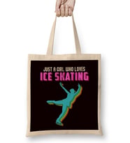 Girl Who Loves Ice Skating Winter Sports Figure Skater Skate Bez Çanta Uzun Saplı