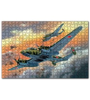 Cakapuzzle Nostaljik Bombardıman Savaş Uçakları Çizim  Puzzle Yapboz MDF (Ahşap) (120 Parça)