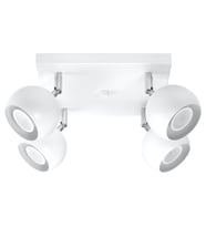 Rsylight Retro Beyaz Kare 180 Derece Hareketli Modern Spor 4 Lü Led Spot Avize Beyaz Ampullü