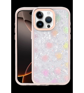Pilelistore   Apple iPhone 16 Pro Lumi Desenli Kapak - Pembe
