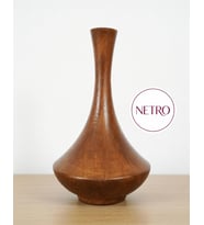 BOMBELİ BOHEM EL YAPIMI ÖZEL SERİ SERAMİK VAZO 32 CM (Kahverengi)