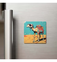 Camel - Deve - Güneş Gözlüklü Style - Buzdolap Magneti - 9x9 Cm