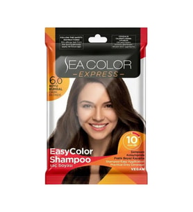 Sea color express Amonyaksız şampuan saç boyası 30 ml 6.0 numara Koyu kumral