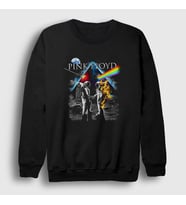 Presmono Unisex Siyah Moon V2 Pink Floyd Sweatshirt 352621tt
