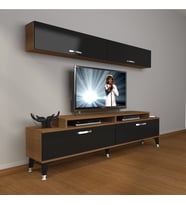Decoraktiv Ekoflex 5 Slm Silver Tv Ünitesi Tv Sehpası - Ceviz Siyah (Siyah - Ceviz)