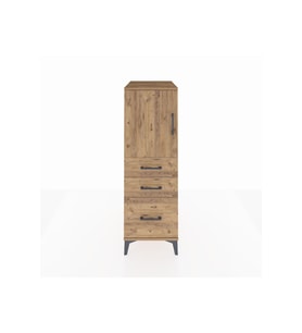 Kronos Dolap 2 Raflı 3 Çekmeceli Tek Kapaklı 44x59x134 Çam-Çam