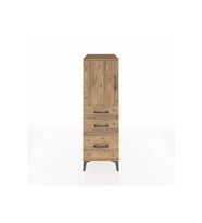 Kronos Dolap 2 Raflı 3 Çekmeceli Tek Kapaklı 44x59x134 Çam-Çam