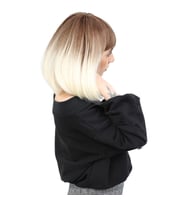 Kısa Küt Perçemli Fiber Sen Peruk / Kumral / Platin Ombreli