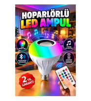 Bluetooth Hoparlörlü Renkli LED Ampul 12W E27 Duy – Ev ve Ofis Aydınlatması