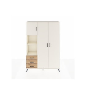Arges Dolap 6 Raflı 3 Çekmeceli Tek Askılı 132x30x195 Aytaşı-Aytaşı/Çam