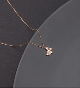 925 Ayar Gümüş Zirkon Taşlı Mini Kelebek Kolye