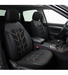 Ford Focus Gold Collection Uyumlu Lüx Deri Detaylı Keten Oto Koltuk Kılıfı Ön Arka Takım Karaca DARK SİYAH