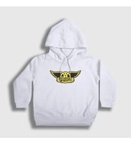 Presmono Unisex Çocuk Beyaz Yellow Aerosmith Kapüşonlu Sweatshirt 7299tt (Beyaz)