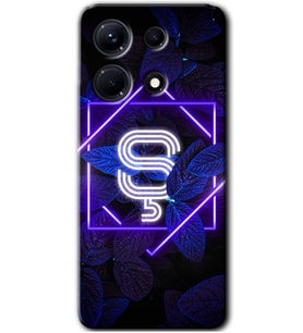 İnfinix Note 30 Pro Kılıf HD Desen Baskılı Kılıf - Dark Neon Yaprak Ş Harfi