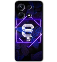 İnfinix Note 30 Pro Kılıf HD Desen Baskılı Kılıf - Dark Neon Yaprak Ş Harfi