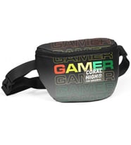 Coral High Siyah Gri Gamer Baskılı Erkek Çocuk Bel Çantası