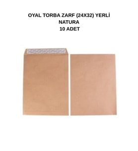 Torba Zarf 24x32 Yerli Natura 10 Adet – Doğal ve Dayanıklı Evrak Zarfı