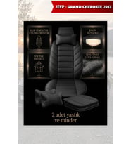 jeep grand cherokee 2013 Koltuk ve Kılıf uyumlu Lüks Siyah Yastık Minder 2 Minder 2 Yastık